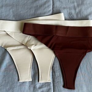 New Olora Invisible Camel-Toe Proof Mid-Rise Thong—Set of 3–Size Medium